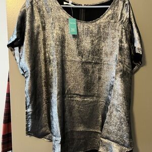 Maurices Shimmering Silver Blouse